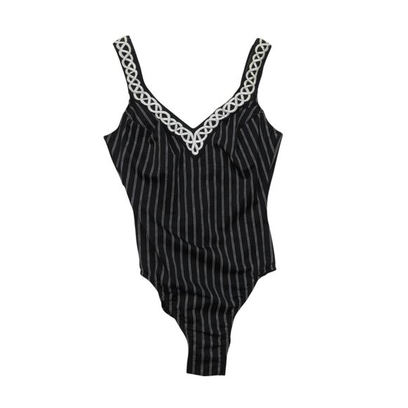 Dreamsuit by Miraclesuit One Piece Swimsuit Large Black & White Striped - Picture 1 of 6